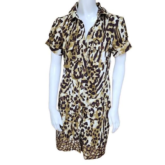 NWT NY Collection Animal Print Dress (M) - Picture 2 of 5